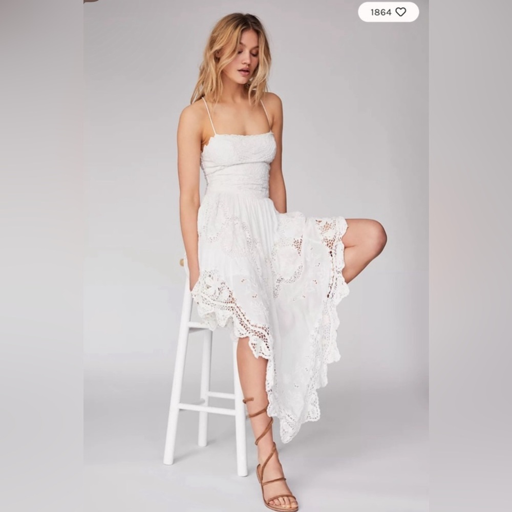 Love to Love You Asymmetrical Crochet Dress